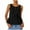 Black, variant on Lenpel Women's Tank Tops Casual Crew Neck Bow Knot Front Sleeveless Babydoll Cotton Linen Tops Trendy Summer Blouses