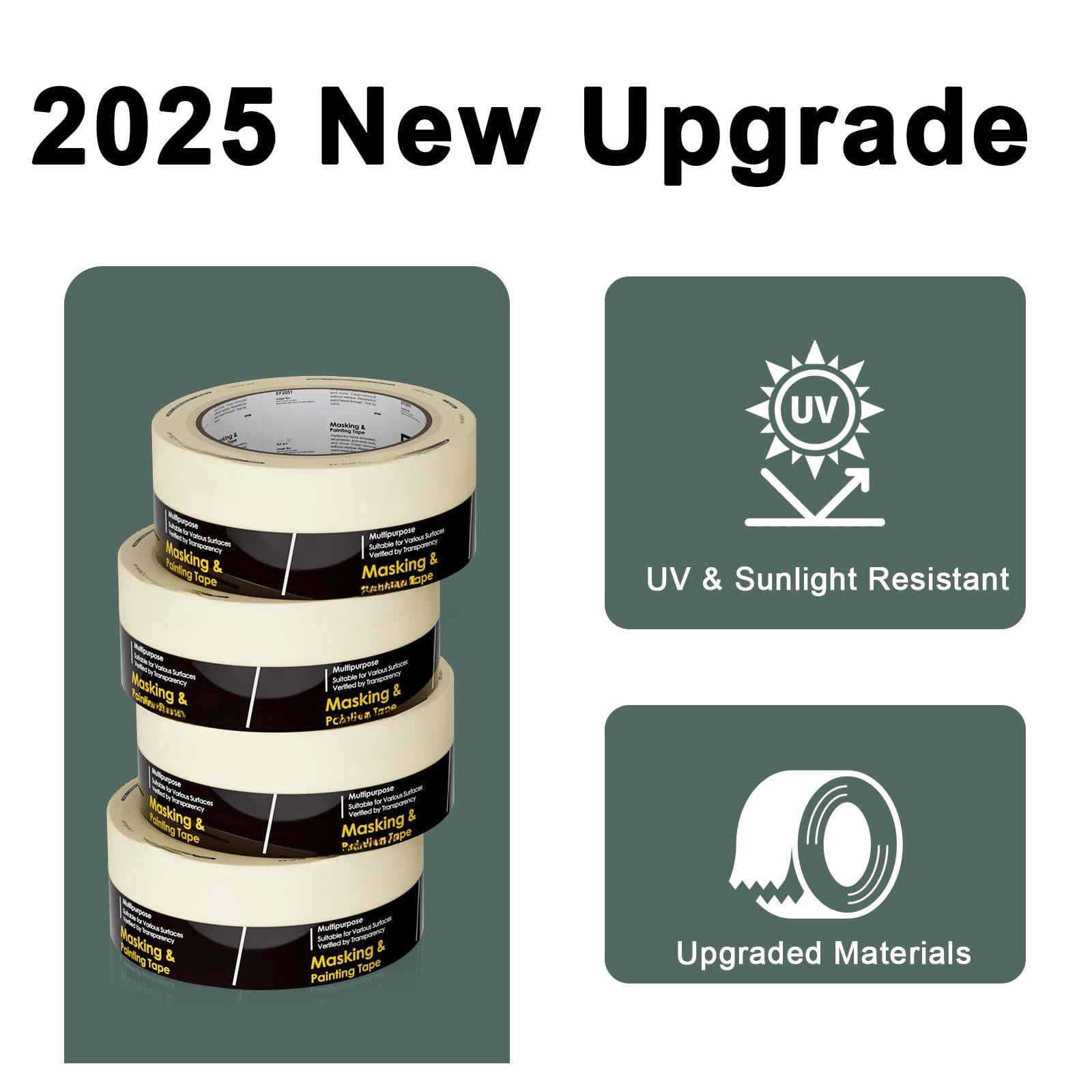 10 Pack Masking Tape 2 Inch Wide Bulk  2026 Upgrade White Painters Anti-uv General Purpose 1.88 * 55 Yards Total 550