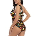 thumbnail image 4 of Gaeub Construction Truck Women's One Shoulder Ruffle Tummy Control Swimwear for Swimming Surfing Beach Party - XX-Large, 4 of 8