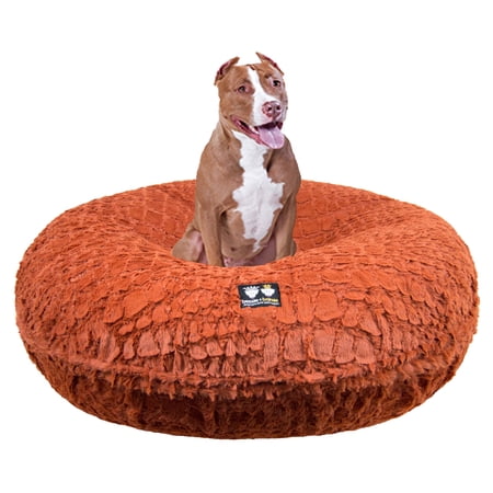 Bessie and Barnie Signature Serenity Rust Extra Plush Faux Fur Bagel Pet/ Dog Bed