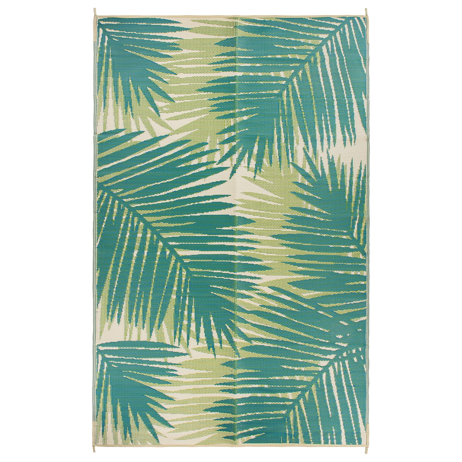 World Rug Gallery Floral Tropical Reversible Plastic Indoor and Outdoor Picnic Mat, Camping Rug, RV Rug - GREEN - 9'x18'