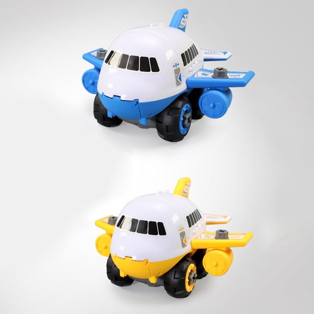 Juego de juguetes de avión ensamblado de bricolaje | Vehículo de construcción de ingeniería inercial | Diseño de transformación multifuncional | Destornillador manual y herramientas incluidas |