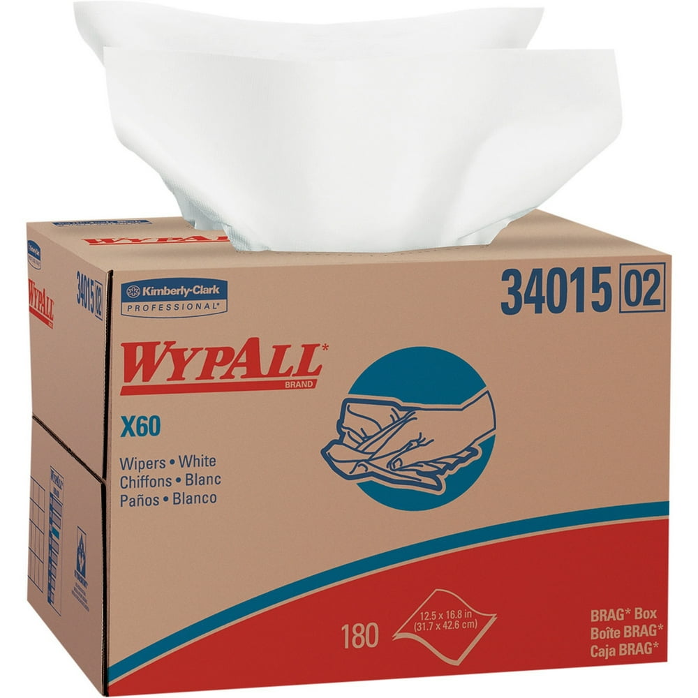 Wypall X60 Reusable Cloths (34015) in Brag Box, White