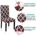 thumbnail image 3 of Stretch Dining Chair Covers, Geometric Print Dining Chair Slipcovers, Removable Washable Spandex Furniture Seat Protector for Kitchen Hotel Table Banquet (Pack of 4, 02_Brown), 3 of 8