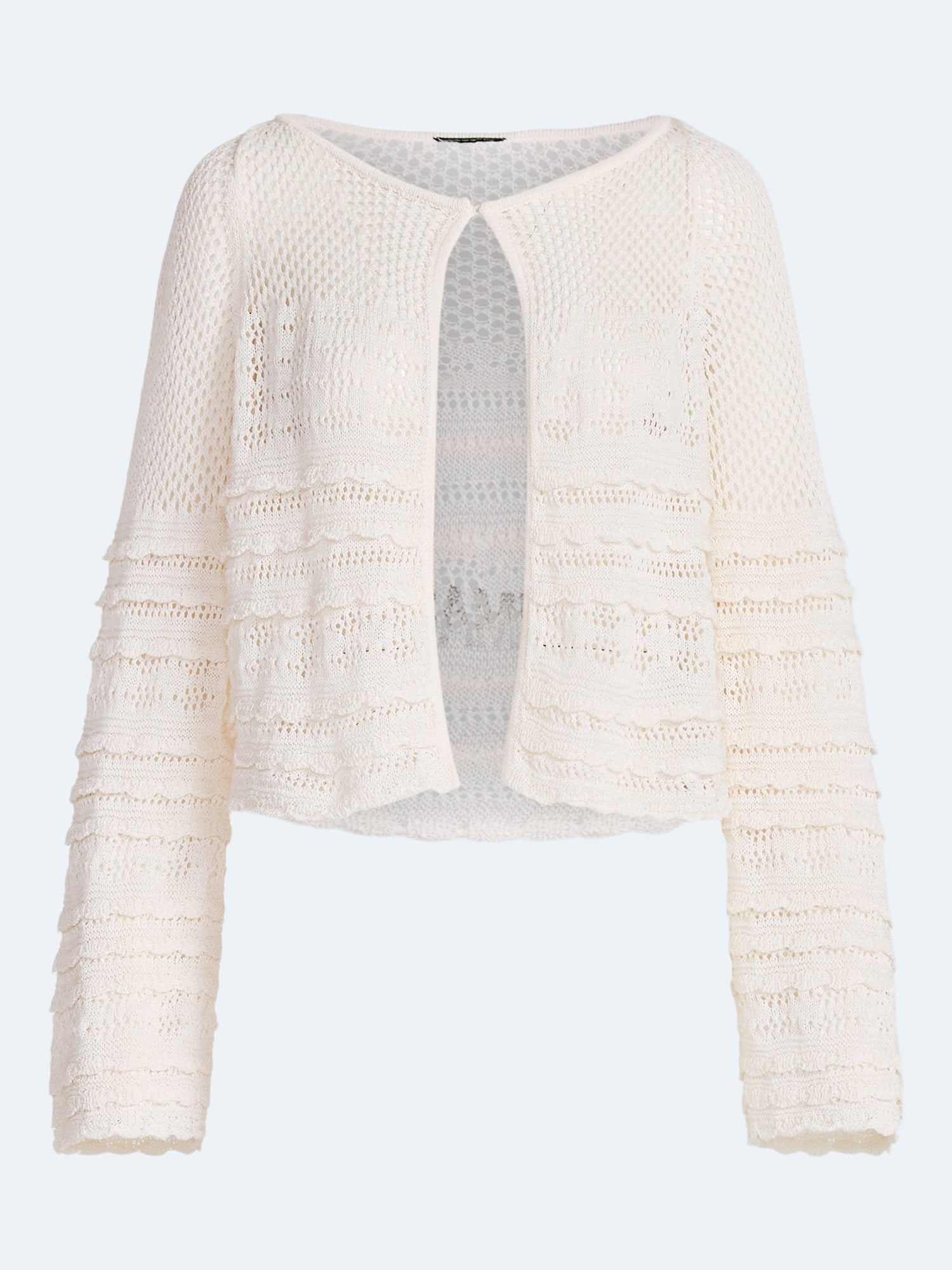 Scoop Women's and Women's Plus Stitch Mix Button Front Cardigan, Sizes XS-4X