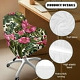 thumbnail image 6 of FOR U DESIGNS Dahlia Flower Plam Leaf Print Dining Chair Slipcovers with Arms, Waterproof Criss Cross Chairs Cover, Vanity Chair Protector, Mid Back Wide Seat Accent Chairs Covers, 6 of 8