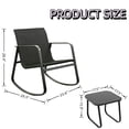 thumbnail image 6 of Casabay 3-Piece Outdoor Courtyard Furniture Set with Patio Chairs & Coffee Table, All Weather Outdoor Seating Breathable Fabric for Yard, Pool, Lawn, Black, 6 of 7