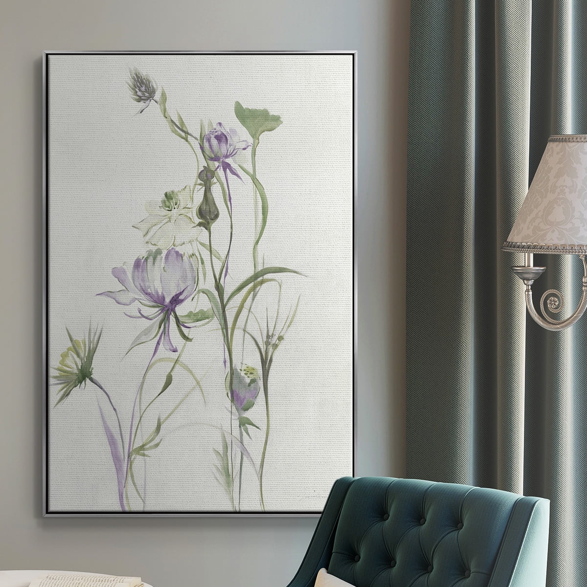 Late Summer Wildflowers II V30 Framed Premium Gallery Wrapped Canvas - Ready to Hang