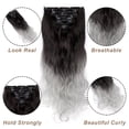 thumbnail image 2 of MY-LADY 8PCS Synthetic Clip in Hair Extensions Double Weft Full Head HairPiece Long Wavy Curly Natural Black Brown Blonde, 2 of 8