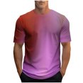 thumbnail image 4 of VBTAPA Mens Short Sleeve Gradient Print T-shirts Slim Fit Casual Workout Graphic Tees Summer Hipster Tops Purple XXXL, 4 of 6