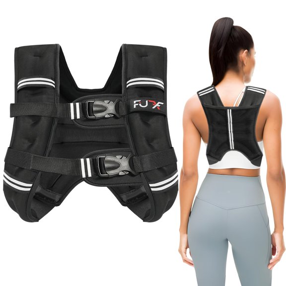 Chaleco pesado FUFF para hombres, mujeres y niños, 7 libras/5,4 kg - 13,6 kg, reflectante