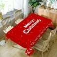 thumbnail image 4 of Nanqianyi Red Christmas Tablecloth 60×84 Inch, Winter Snowman Christmas Trees Small Ball Washable Table Cloth for Kitchen Dinner Decoration, 4 of 12