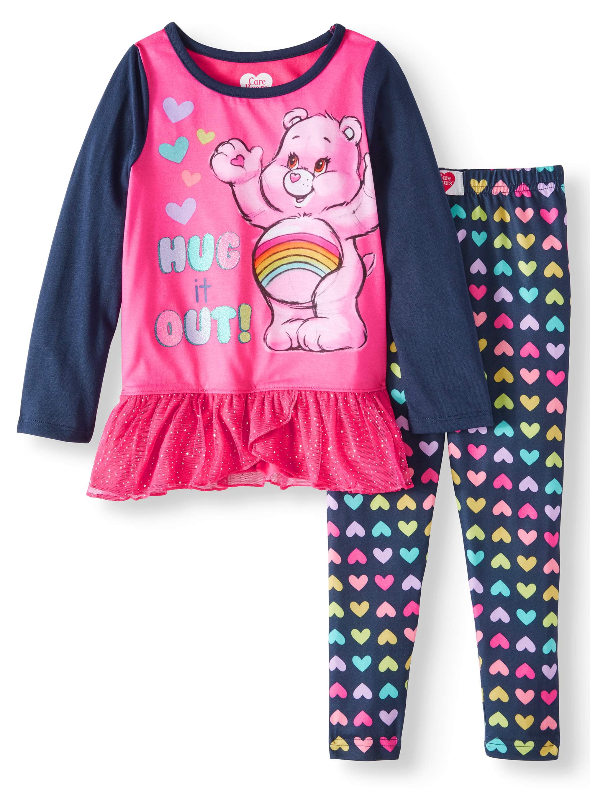 Care Bears "Hug it Out" Long Sleeve Top & Pants Pajamas, 2pc Set