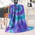 thumbnail image 2 of Purple Blue Tie Dye Spiral Pattern Blanket,Comfortable Soft Flannel Throw Blanket,All Season,Warm Lightweight Blankets for Sofa Bed Couch Living Room Chair,60"x80", 2 of 4
