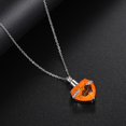 thumbnail image 3 of Joyería de recuerdo, collar de urna de cristal de piedra natal, colgante de recuerdo conmemorativo de corazón, soporte para cenizas, joyería de cremación para Ashesorange Feliz Sencillez, 3 of 3
