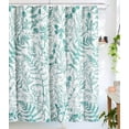 thumbnail image 2 of Sage Green Botanical Shower Curtain, Hand Drawn Nature Plants Leaves with Floral Shower Curtain Bathroom Decor, Neutral Vintage Cottagecore Rustic Fabric Shower Curtain Set with Hooks 72x72, 2 of 6