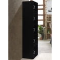 thumbnail image 4 of Hodedah 5 Shelf 5 Door Multi-Purpose Wooden Bookcase in Black Finish, 4 of 5