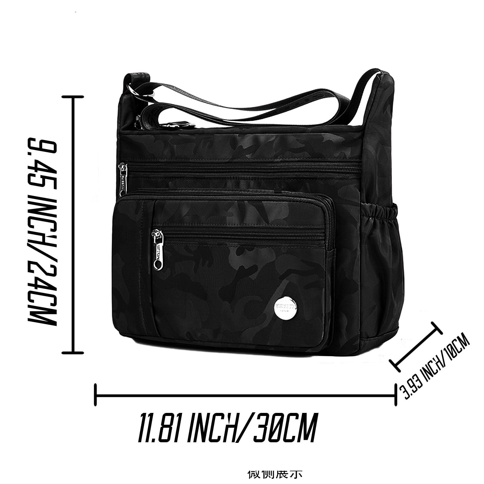 Nausy Women's Nylon Fabric Crossbody Bag, Black - Walmart.com