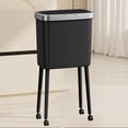 thumbnail image 2 of 15 Liter Rolling Trash Can with Wheels, Large Capacity Waste Bin for Kitchen, Living Room, Home Office, White and Gold Finish, 2 of 6