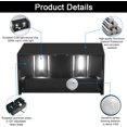 thumbnail image 5 of Aplique de pared exterior LED de 24 W con sensor de movimiento, iluminación de pared de 6000 K con ángulo de haz ajustable, lámpara de pared exterior con iluminación hacia arriba y hacia, 5 of 5