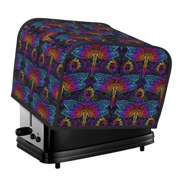Rateoe Mandalas Dragonfly Pattern Toaster Covers 4 Slice Wide Slot,Bread Machine Cover,Bread Dust Cover & Fingerprint Protection,Appliance Covers