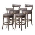 thumbnail image 1 of Maven Lane Tabouret de Bar Alexander, Chêne Récupéré avec Cuir Vegan Pierre, Ensemble de 4, 1 of 7