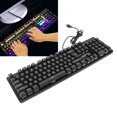thumbnail image 1 of Computer Keyboard, Ergonomic Gaming Keyboard 104 Keys Sweat  ABS Blue Switch RGB Backlit  For Office, 1 of 8