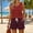Deep Red01, variant on 2 Piece Sets for Women Striped 2026 Summer Sets Vacation Shorts Outfits Casual Matching Lounge Set with Pockets Light Brown 3XL