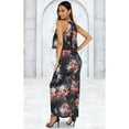 thumbnail image 5 of KOH KOH Sexy Long Floral Print Halter Spaghetti Strap Flower Spring Summer Party Classic Sundress Maxi Dress Gown For Women Black & Multi Color Small US 4-6 NT415_B091, 5 of 6