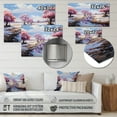 thumbnail image 4 of Designart "Pink Coral Riverside Serenity Coastal Tranquility" Lakes & Rivers Metal Art Print, 4 of 5