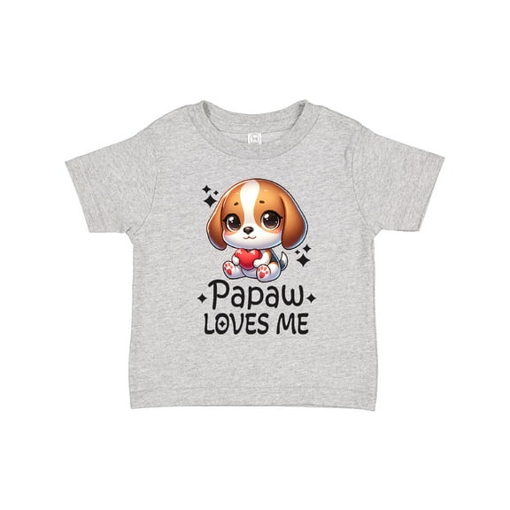 Inktastic Papaw Loves Me Grandchild Puppy Boys or Girls Toddler T-Shirt