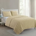 thumbnail image 4 of VCNY Home Shore Tan 3 Piece Reversible Bed Quilt and 2 Pillow Shams Set, King, 4 of 6