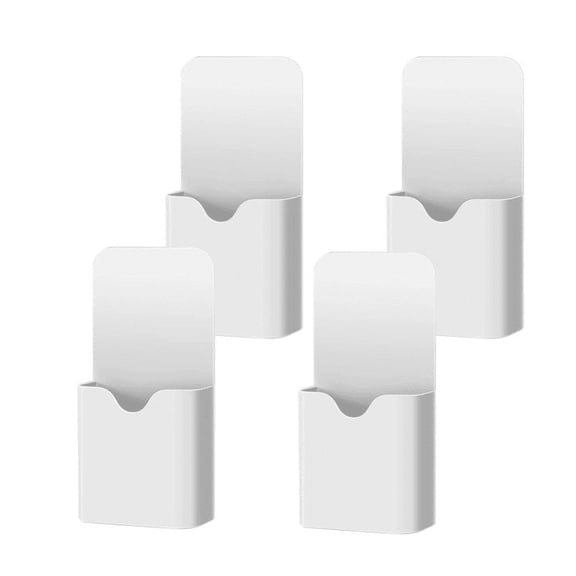 4 Pieces Magnet Pen Holder Dry Erase Magnetic Marker Holder Whiteboard Magnetic Holders Pencil Cup Refrigerator Storage Organizer for Office Home Whiteboard Locker Fridge, White