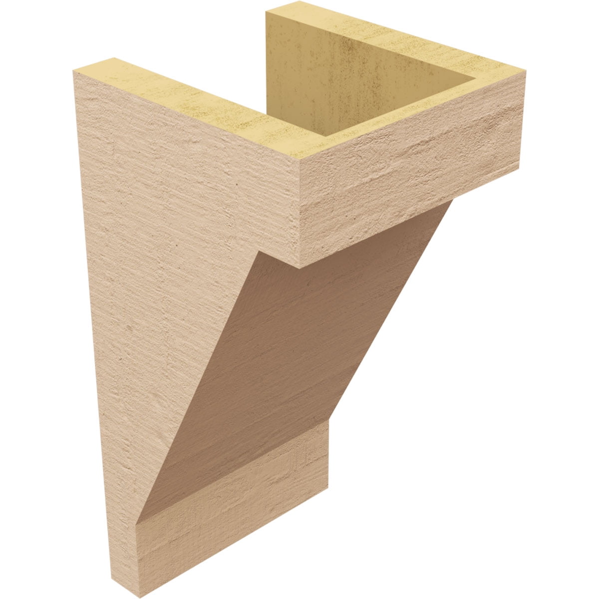 6"W x 6"D x 12"H Wide Burlington Rough Cedar Woodgrain TimberThane Corbel, Primed Tan