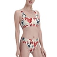 thumbnail image 2 of Daiia Roosters printed 2 piece Swimsuit Bikinis for Women High Waisted Racerback Bathing Suits Summer Tummy Control Scoop Neck Swimwear-XX-Large, 2 of 8