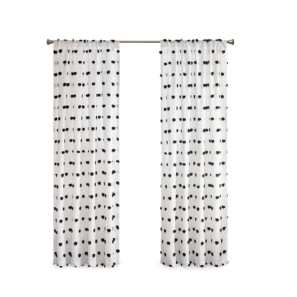 MAYEERTY 1 Pc Pom Pom Embellished Curtain Panel - For Living Room