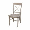 thumbnail image 2 of International Concepts Set of Two X-Back Chairs  with Solid Wood Seats in Washed Gray Taupe, 2 of 10