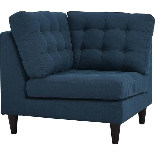 Modway Empress Upholstered Fabric Corner Sofa in Azure