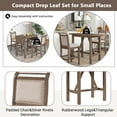 thumbnail image 3 of 3 Piece Counter Height Modern Kitchen Breakfast Nook, Dining Table Set with Drop Leaf and 2 Upholstered Chairs, Compact Kitchen Table for Kitchen, Dining Room(Brown), 3 of 8