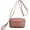 Flesh Pink, variant on Multi-Zipper Crossbody Handbag Purse, Women's Nylon Wristlet Mini Crossbody Bag Clutch with 2 Straps
