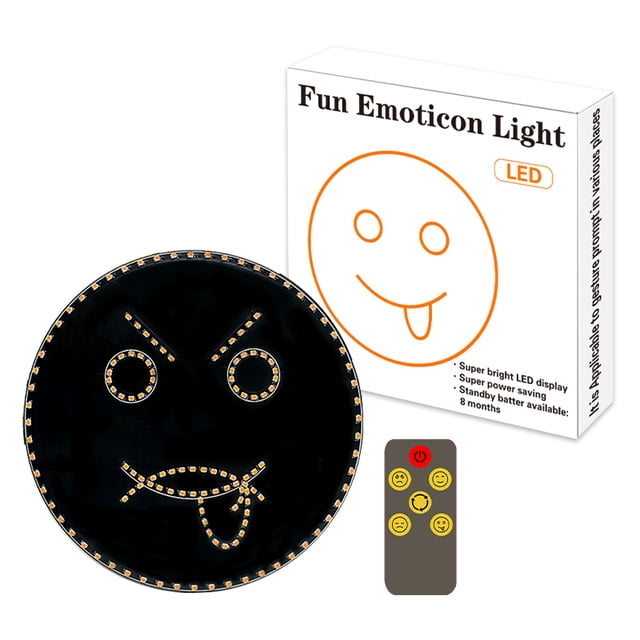 Car mounted LED fun expression light smiling face light rear window multifunctional warning gesture light handheld gesture light