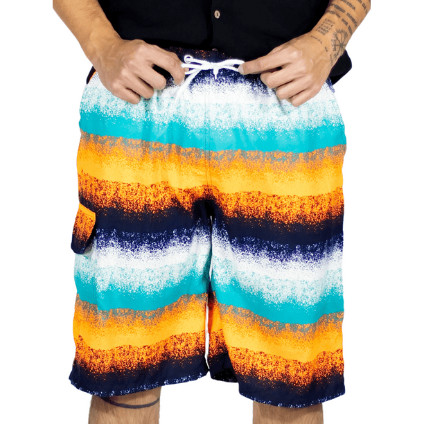 Short Playa y Alberca Hombre Estampado Traje Baño con Forro