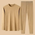 thumbnail image 2 of Pajamas for Women Set Evening Lounge Womens Pajama Sets Crew Neck Soft Pj Set Long Sleeve Shirts Matching Pjs for Couples Khaki, 2 of 8
