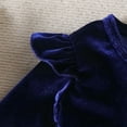 thumbnail image 6 of IBTOM CASTLE Toddler Baby Girls Velvet Tutu Dress Pageant Party Gown Kids Fall Winter Ruffle Long Sleeve Princess Christmas Birthday Party Wedding Evening Dress 18-24 Months Navy Blue, 6 of 8