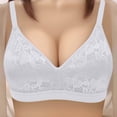 thumbnail image 2 of MGDXOX Push Up Bras for Women No Underwire Embroidered Glossy Comfortable Breathable Bra Underwear Bralettes White L, 2 of 8