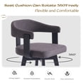 thumbnail image 6 of Joyyskill Swivel Bar Stools Set of 2, 26” Wood Counter Height Barstools with Curved Back, Mid Century Modern Linen Upholstered Bar Chairs, Black/Dark Grey, 6 of 7
