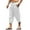 Off-white, variant on COOFANDY Men's Linen Harem Capri Pants Lightweight Loose 3/4 Shorts Drawstring Elastic Waist Casual Beach Yoga Trousers
