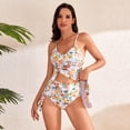 thumbnail image 3 of IDOPIP Women's One Piece Swimsuits V Neck Tummy Control Bathing Suit Vacation Beachwear Swim Dress, 3 of 8