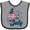 thumbnail image 3 of Inktastic 4th of July with Striped Stars Boys or Girls Baby Bib, 3 of 4