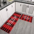 thumbnail image 3 of Red Plaid Kitchen Rugs and Mats Sets Of 2,Kitchen Decoration Rugs,Rubber Backing Non-Slip Floor Mat for Sink Washable Waterproof Laundry Room Runner Rugs, 3 of 7